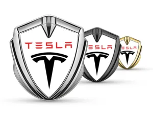 Tesla Emblem Car Badge Pro Design Stainless Steel Edge